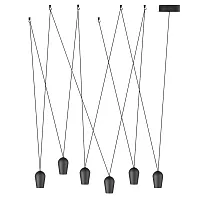 Светильник подвесной LED Blackout 10357/6 LOFT IT чёрный на 6 ламп, основание чёрное в стиле современный 
