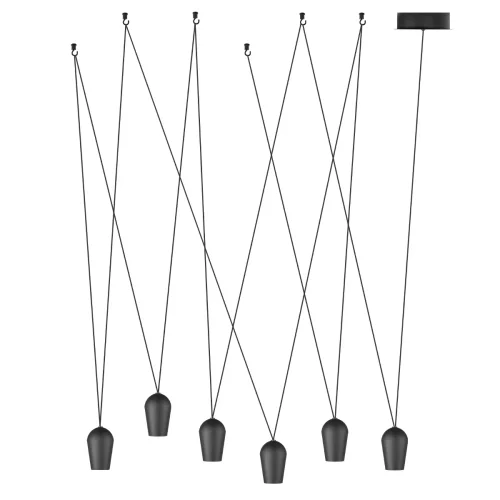 Светильник подвесной LED Blackout 10357/6 LOFT IT чёрный на 6 ламп, основание чёрное в стиле современный 