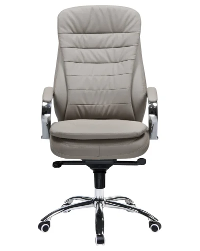 Офисное кресло для руководителей 108F-LMR LYNDON, цвет серый Dobrin, серый/экокожа, ножки/металл/хром, размеры - 1150*1200***670*670 фото 6