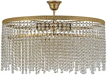 Люстра потолочная хрустальная Favola E 1.3.60.102 G Arti Lampadari прозрачная на 8 ламп, основание золотое в стиле классика 