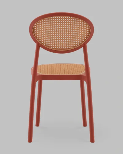 Стул Junie, пластиковый, красный УТ000040847 Stool Group, коричневый/пластик, ножки/металл/красный, размеры - *870**** фото 2