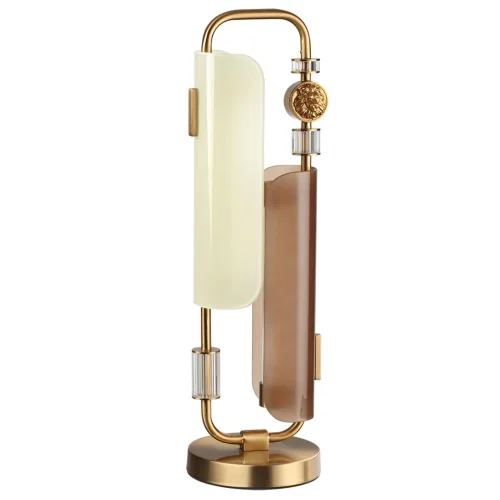 Настольная Лампа светодиодная Lion 5467/10TL Odeon Light коричневая белая на 1 лампу, основание античное бронза металл в стиле современный эклектика арт-деко Настольная Лампа светодиодная Lion 5467/10TL Odeon Light коричневая белая на 1 лампу, основание античное бронза металл в стиле современный эклектика арт-деко