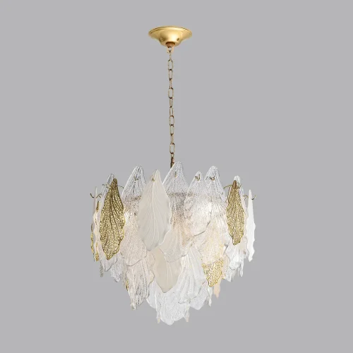 Люстра подвесная Lace 5052/8 Odeon Light золотая прозрачная белая на 8 ламп, основание золотое в стиле современный флористика  фото 4