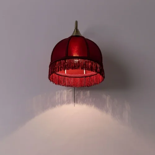 Бра с выключателем Базель CL407313 Citilux красный на 1 лампа, основание бронзовое в стиле кантри классический  фото 3