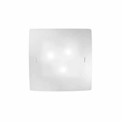 Светильник потолочный CELINE PL3 Ideal Lux прозрачный 3 лампы, основание белое в стиле современный квадраты