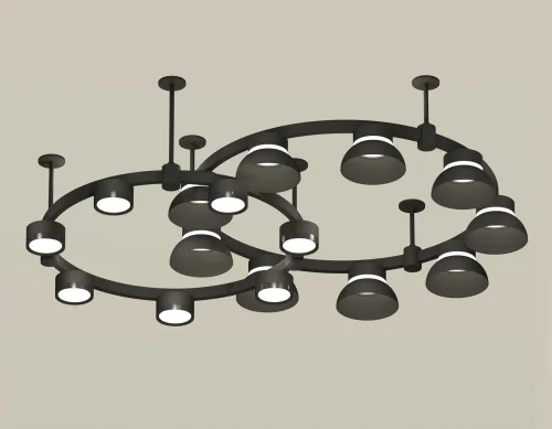 Светильник подвесной XR92221101 Ambrella light чёрный 16 ламп, основание чёрное в стиле хай-тек современный 