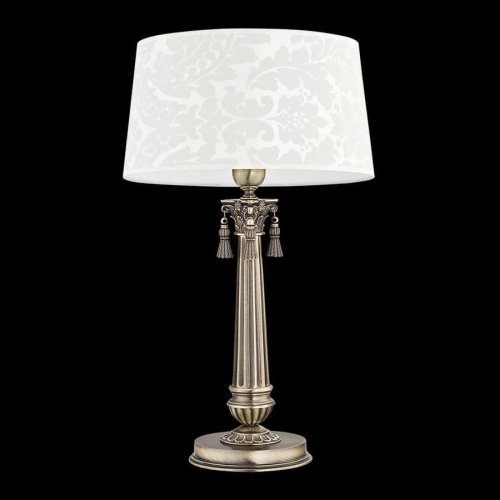 Настольная лампа Roma Abazur ROM-LG-1(P/A) Kutek белая 1 лампа, основание бронзовое металл в стиле классический  фото 2