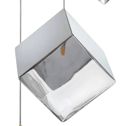 Светильник подвесной Qubica 805569 Lightstar прозрачный хром золотой 6 ламп, основание серебряное в стиле современный арт-деко каскад фото 8