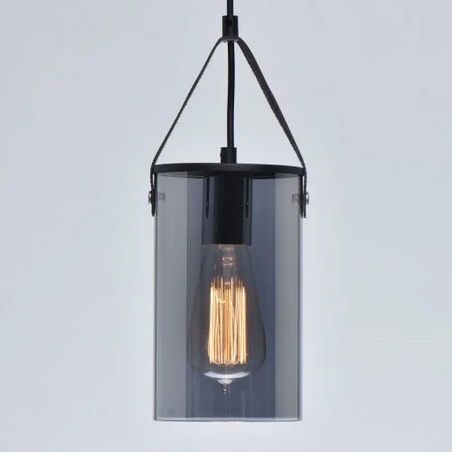 Светильник подвесной Тетро 673014701 DeMarkt серый 1 лампа, основание чёрное в стиле современный  фото 4