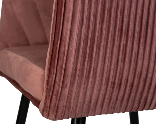 Стул обеденный 7305-LM MARY, цвет сиденья бронзово-розовый (1922-17), цвет основания черный Dobrin, розовый/велюр, ножки/металл/чёрный, размеры - ****510*510 фото 8