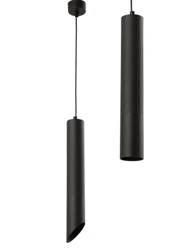 Светильник подвесной CLT 039SP250 BL-BL Crystal Lux чёрный 1 лампа, основание чёрное в стиле современный хай-тек трубочки