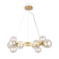Люстра подвесная Dallas MOD545PL-11G Maytoni белая на 11 ламп, основание золотое в стиле модерн шар