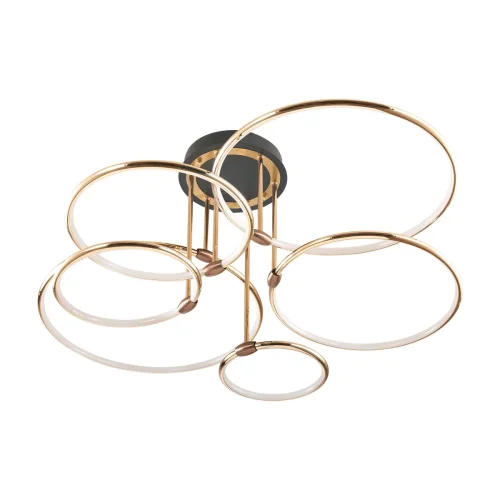 Люстра потолочная LED Ursula 5283/99CL Lumion золотая на 1 лампа, основание коричневое в стиле современный кольца фото 2