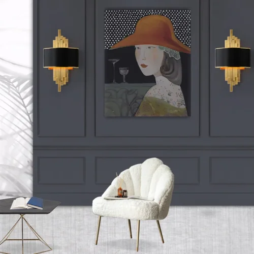 Бра ROMAN 101993-26 ImperiumLoft чёрный на 2 лампы, основание золотое в стиле современный фото 7