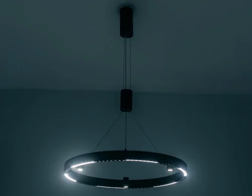 Светильник подвесной LED FL5845 Ambrella light чёрный 1 лампа, основание чёрное в стиле современный хай-тек кольца фото 5
