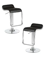 Набор 2 шт Стул барный DOBRIN CRACK (чёрный) цвет сиденья черный, цвет основания хром Dobrin, чёрный/экокожа, ножки/металл/, размеры - 680*890****