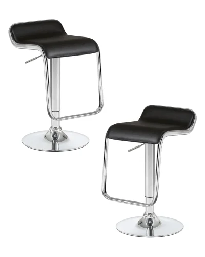 Набор 2 шт Стул барный DOBRIN CRACK (чёрный) цвет сиденья черный, цвет основания хром Dobrin, чёрный/экокожа, ножки/металл/, размеры - 680*890**** Набор 2 шт Стул барный DOBRIN CRACK (чёрный) цвет сиденья черный, цвет основания хром Dobrin, чёрный/экокожа, ножки/металл/, размеры - 680*890****