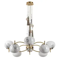 Люстра подвесная Fiolent 5432/8 Odeon Light белая на 8 ламп, основание античное бронза в стиле арт-деко классический 