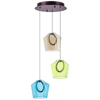 Светильник подвесной LED Caramello 796139 Lightstar разноцветный на 3 лампы, основание кофейное в стиле современный каскад