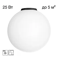 Светильник потолочный Ron CL941D25B5 Citilux белый на 1 лампу, основание чёрное в стиле современный шар