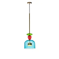 Светильник подвесной LED Candy 2008-C LOFT IT разноцветный голубой на 1 лампу, основание медь в стиле арт-деко 