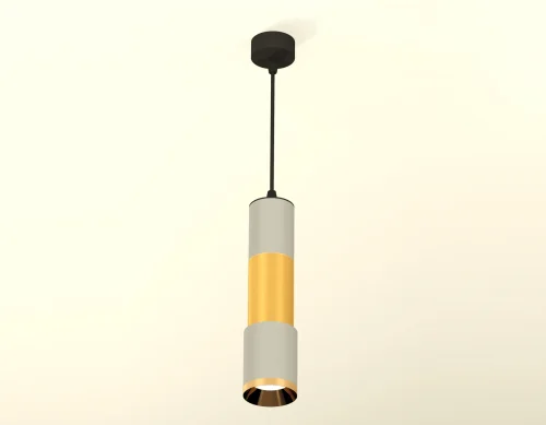 Светильник подвесной XP7423040 Ambrella light серый золотой 1 лампа, основание серое в стиле хай-тек современный трубочки фото 2