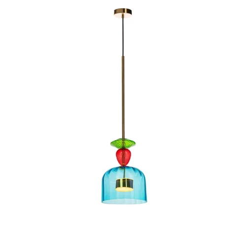 Светильник подвесной LED Candy 2008-C LOFT IT разноцветный голубой на 1 лампу, основание медь в стиле арт-деко 