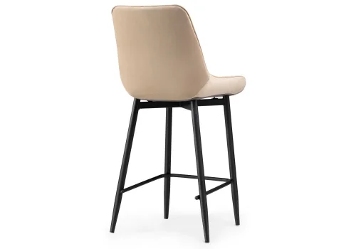 Полубарный стул Седа К бежевый / черный 511169 Woodville, бежевый/велюр, ножки/металл/чёрный, размеры - ****490*570 фото 4