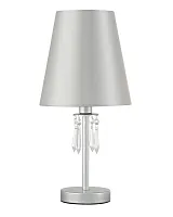 Настольная лампа RENATA LG1 SILVER Crystal Lux серебряная 1 лампа, основание серебряное металл в стиле арт-деко 
