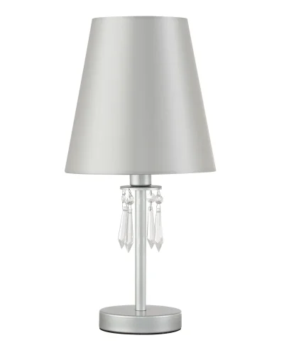 Настольная лампа RENATA LG1 SILVER Crystal Lux серебряная 1 лампа, основание серебряное металл в стиле арт-деко 