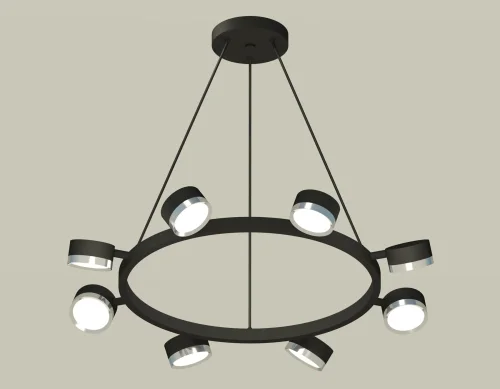 Светильник подвесной XB9198151 Ambrella light чёрный 8 ламп, основание чёрное в стиле хай-тек современный 