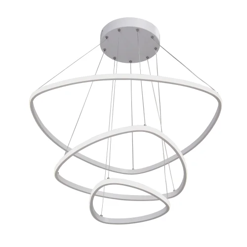 Светильник подвесной LED V4624-0/3S Vitaluce без плафона на 1 лампу, основание белое в стиле хай-тек кольца фото 3