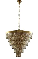 Люстра подвесная ABIGAIL SP-PL15 D620 GOLD/AMBER Crystal Lux янтарная на 15 ламп, основание золотое в стиле классика 