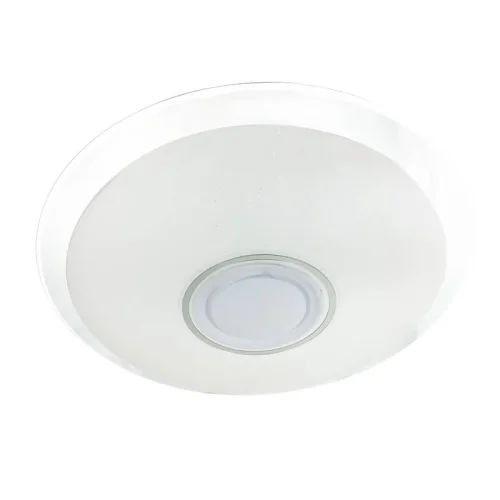 Люстра с пультом и bluetooth LED Melofon OML-47307-52 Omnilux белая на 1 лампу, основание белое в стиле хай-тек с пультом