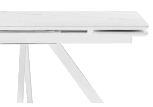 Керамический стол Вилли 140 (200) х 80 белый мрамор alpin white / snow white / белый 617084 Woodville столешница белая мрамор из керамика фото 9