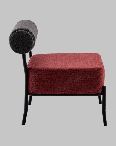Кресло Ponpoun, тёмно-серый, бордо УТ000040473 Stool Group, бордовый/шенилл, ножки/металл/чёрный, размеры - *710***610*710мм фото 5