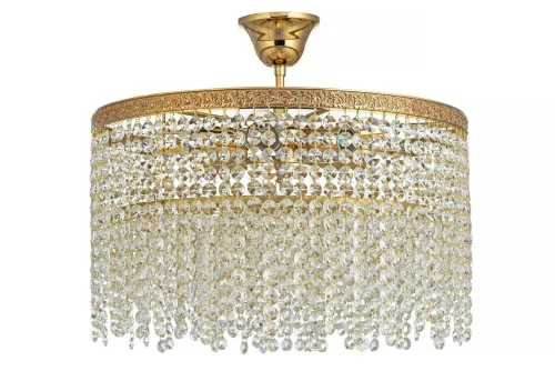 Люстра потолочная Favola E 1.3.40.102 G Arti Lampadari прозрачная на 5 ламп, основание золотое в стиле классический современный 