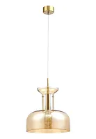 Светильник подвесной CONSUELA SP1 BRASS Crystal Lux янтарный 1 лампа, основание латунь в стиле современный лофт 