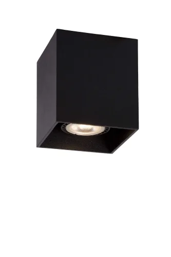 Светильник накладной BODI 09101/01/30 Lucide чёрный 1 лампа, основание чёрное в стиле модерн квадратный