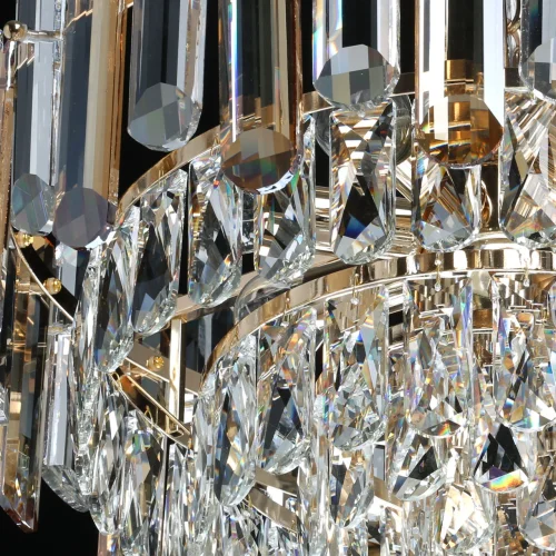 Люстра подвесная Аделард 642016008 MW-Light прозрачная янтарная на 8 ламп, основание золотое в стиле классический современный  фото 7