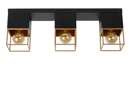 Светильник потолочный Rixt 21120/03/30 Lucide чёрный 3 лампы, основание чёрное в стиле современный 