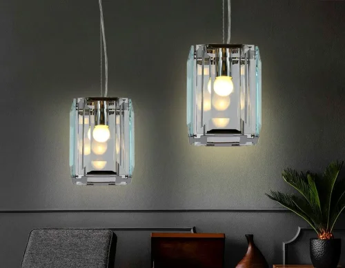 Светильник подвесной Traditional TR5107 Ambrella light прозрачный 1 лампа, основание хром в стиле современный классический  фото 2