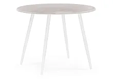 Деревянный стол Абилин 100 мрамор светло-серый / белый матовый 507221 Woodville столешница серая мрамор из мдф