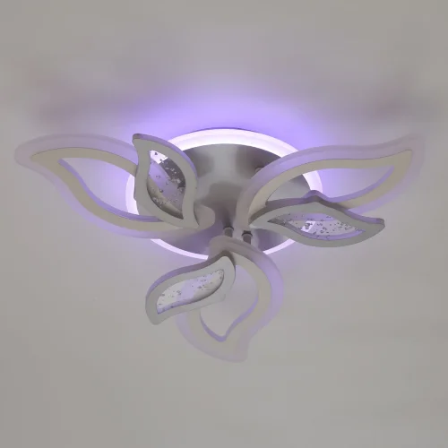 Люстра потолочная LED с пультом Мадлен 424013907 DeMarkt белая на 1 лампа, основание белое в стиле хай-тек с пультом фото 7