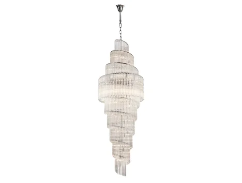 Люстра каскадная 8954/C Newport прозрачная на 54 лампы, основание никель в стиле американский современный классический 