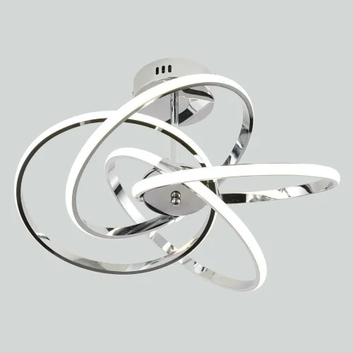 Светильник потолочный LED Nino V2821-CL Moderli белый на 1 лампу, основание хром в стиле хай-тек кольца