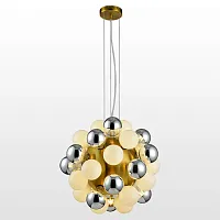 Светильник подвесной Haines LSP-8405 Lussole без плафона 36 ламп, основание матовое золото в стиле арт-деко современный молекула шар