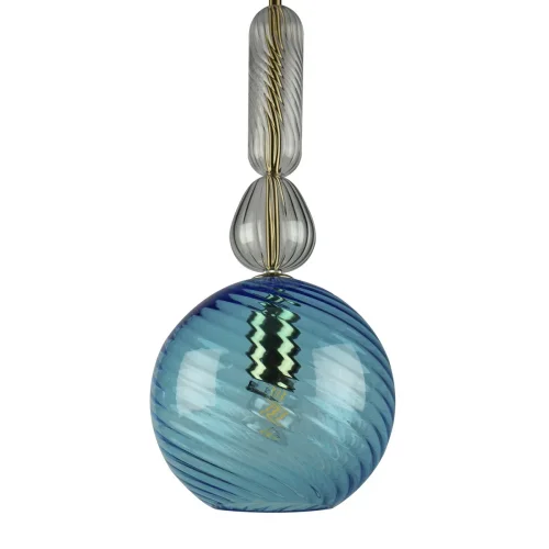 Светильник подвесной Candy 10037A LOFT IT голубой 1 лампа, основание золотое в стиле модерн арт-деко выдувное фото 5
