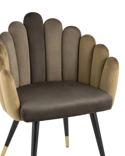 Кресло Камелия, шоколад УТ000004425 Stool Group, коричневый/велюр, ножки/металл/чёрный, размеры - ****635*570 фото 6