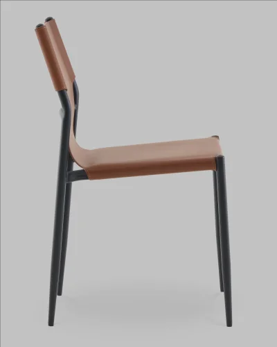 Стул обеденный West коричневый NC УТ000041709 Stool Group, коричневый/экокожа, ножки/металл/чёрный, размеры - ***** фото 3 Стул обеденный West коричневый NC УТ000041709 Stool Group, коричневый/экокожа, ножки/металл/чёрный, размеры - ***** фото 3